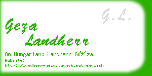 geza landherr business card